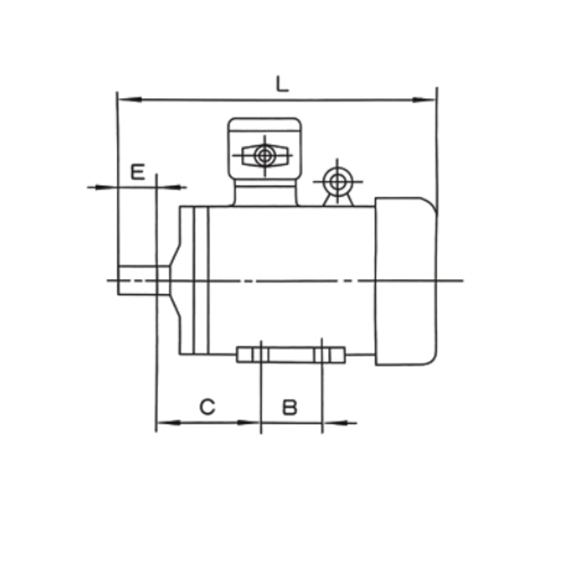 機(jī)座帶底腳、端蓋上無凸緣的電動機(jī)(B3)